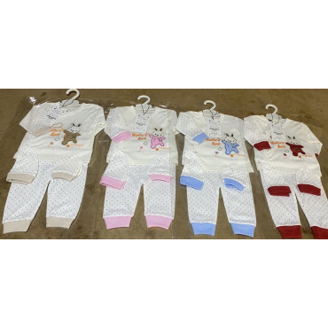 بربطوز قطن كم كروازي منقط...